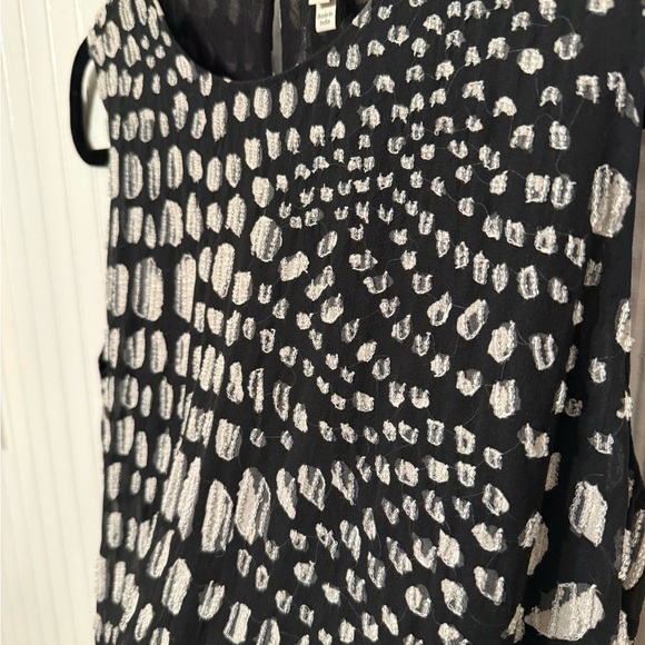 Joie Y2K Nayeka Caviar Silk Beaded Black and Silver Small Blouse - Picture 4 of 6